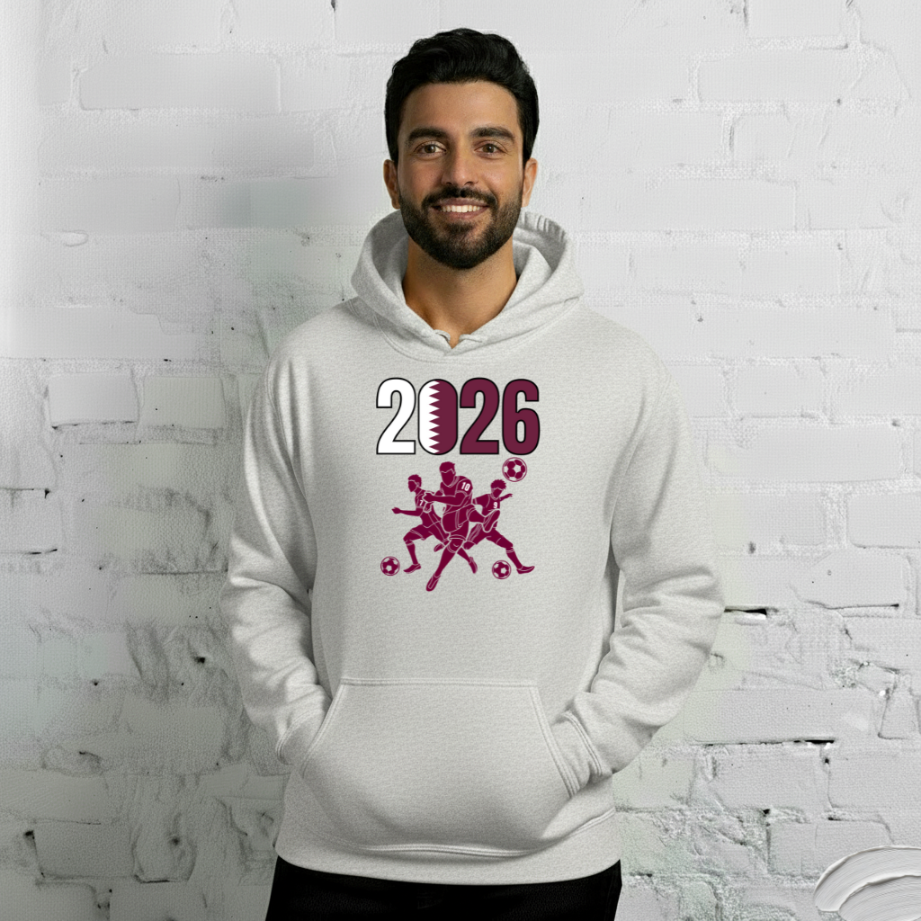 Qatar World Cup 2026 Fitted Hoodie | Sprints_Trio