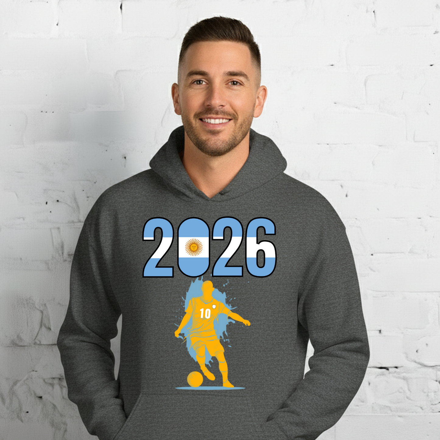Argentina World Cup 2026 Fitted Hoodie | Slick_Move_GLD