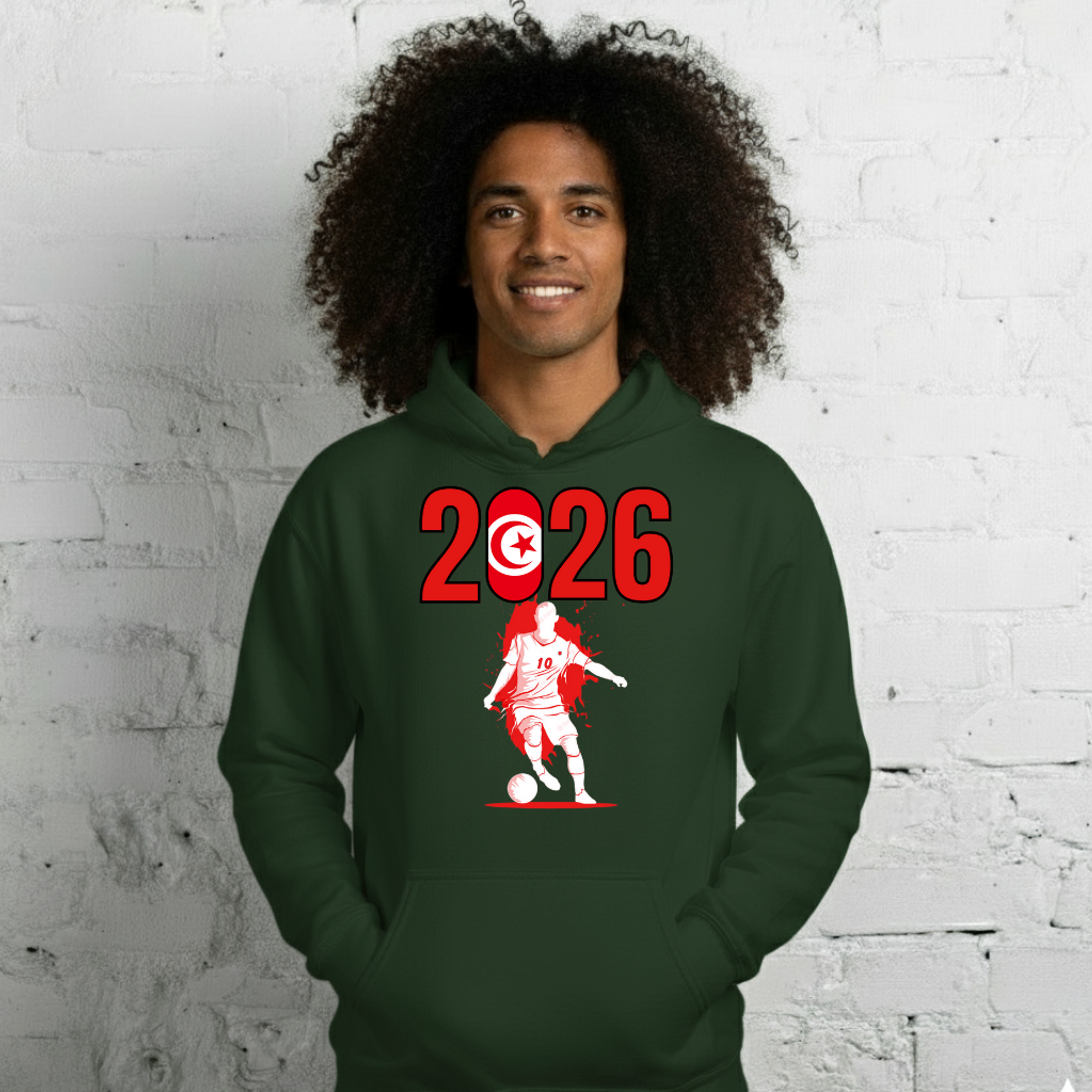 Tunisia World Cup 2026 Fitted Hoodie | Slick_Move_WH