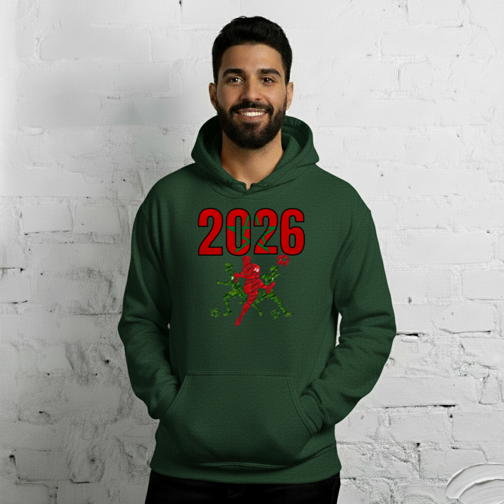 Morocco World Cup 2026 Fitted Hoodie | Sprints_Trio