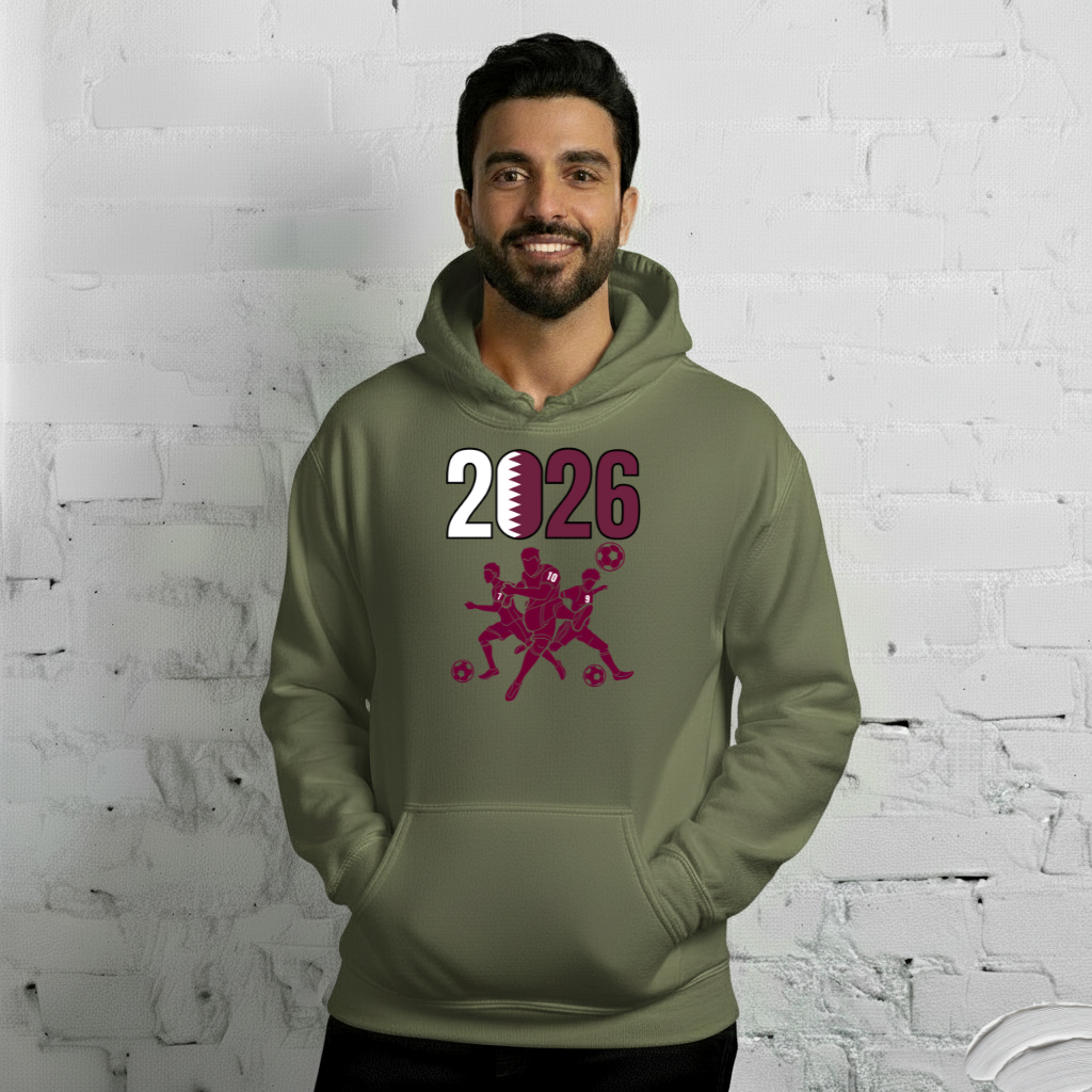 Qatar World Cup 2026 Fitted Hoodie | Sprints_Trio