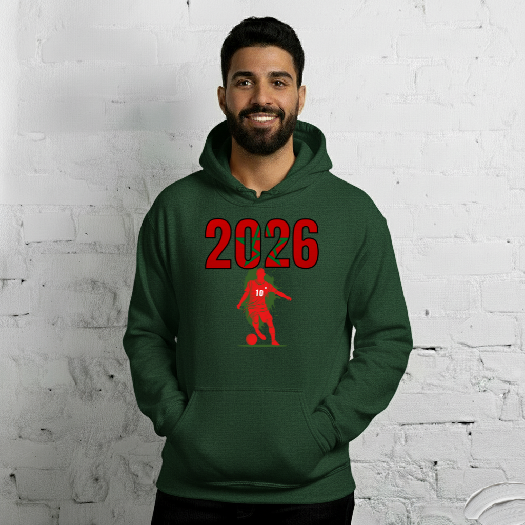 Morocco World Cup 2026 Fitted Hoodie | Slick_Move_RD