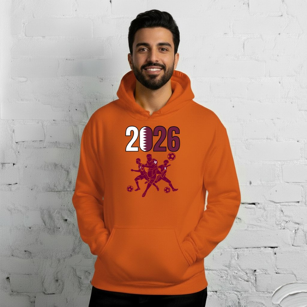 Qatar World Cup 2026 Fitted Hoodie | Sprints_Trio