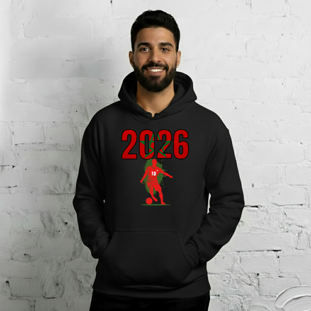 Morocco World Cup 2026 Fitted Hoodie | Slick_Move_RD