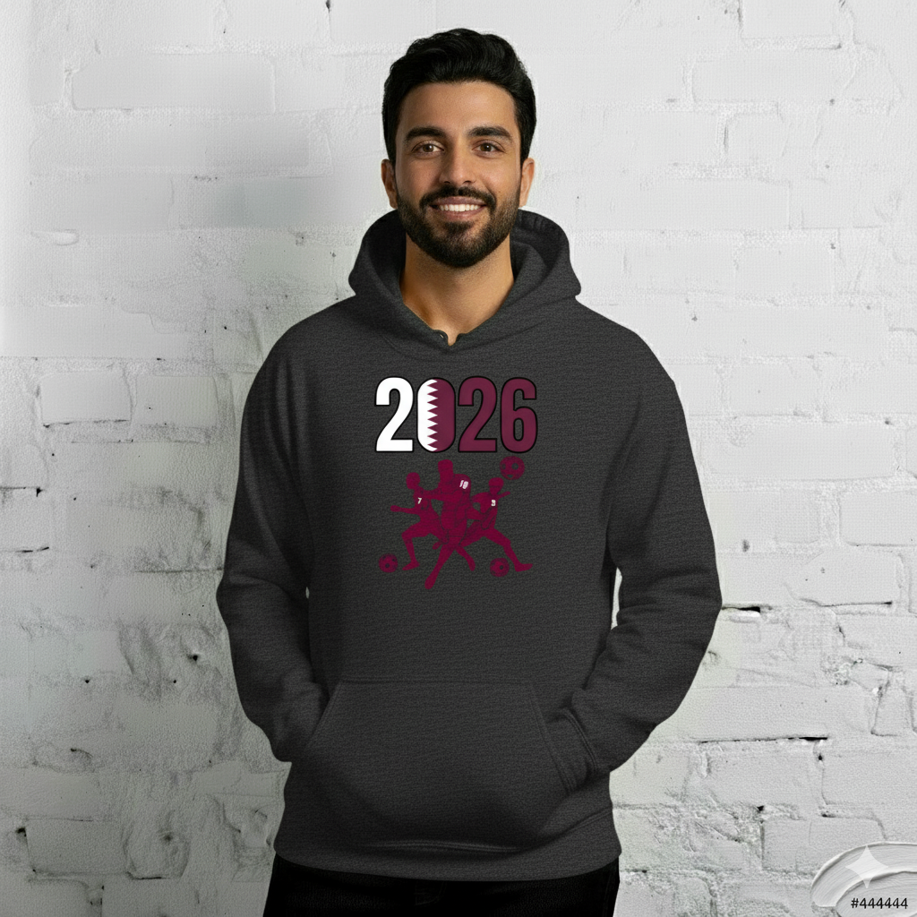 Qatar World Cup 2026 Fitted Hoodie | Sprints_Trio